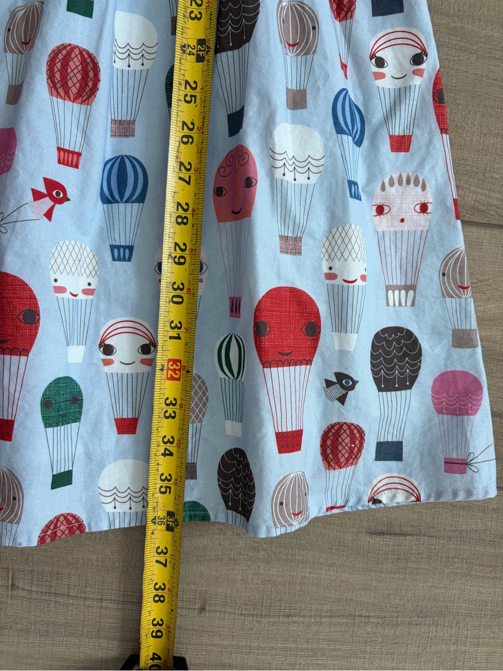 ModCloth x Fevour Handle with Care Light Blue Hot Air Balloon Whimsical Dress L - Picture 10 of 10